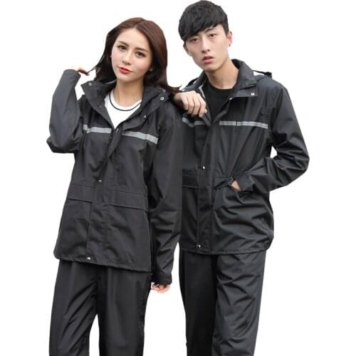 Waterproof Overall Raincoat Set Women Men Breathable Thick Reflective Bicycle Raincoat Travel Outdoor Regenpak Rain Tools DM50R