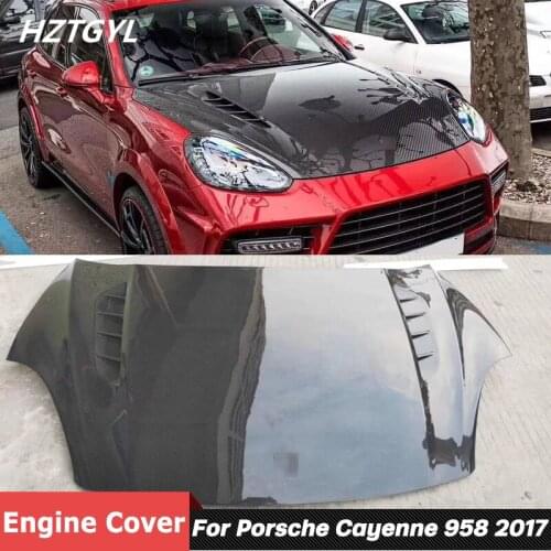 M Style Dry Carbon Fiber Or FRP Material Front Engine Cover Hoods Bonnet For Porsche Cayenne 958.2 2017