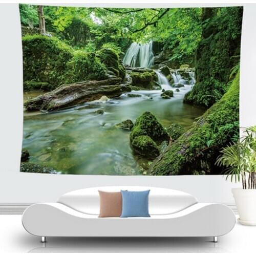 Forest tapestry nature stream river wall hanging wanddoek drop shipping mountain tree large tapestry