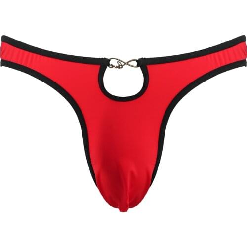 Mens Solid Color Bulge Pouch Briefs Erotic Lingerie Underwear Hollow Out Open Butt Underpants Low Waist Jockstrap T-back Thongs