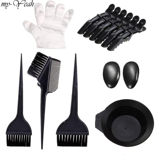 30 Pcs Hair Dye Coloring Set Earmuff Mixing Bowl Dye Brush Gloves Clip Barber Salon Tint Hairdressing Color Styling Tools