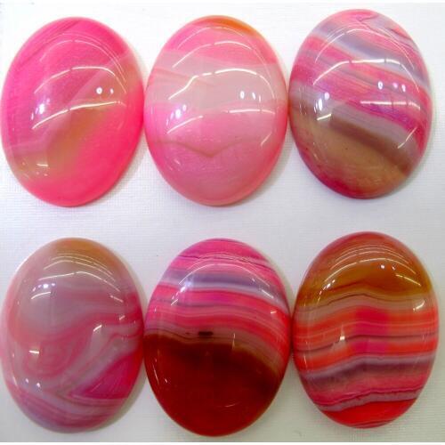 Natural Red Banada Agat e 30*40mm Oval Gem Stone Jewelry Cabochon Pendant Fit Stone Jewelry Ring Face Necklace 6pcs/lot