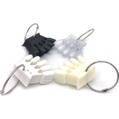 New Crown 50 Nail Art Tips Fake Nails Color Palette Card Display Practice Acrylic For UV Gel Polish Clear Natural Tools Manicure