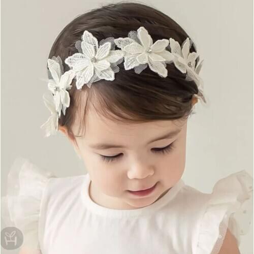 New Arrivals Flower Girl Headbands Kids Flower Headband Baby Girls Hair Bands Kids Hair Accessories Floral Wreath HB153D