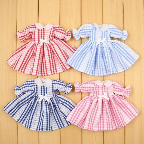 Blyth doll clothes New cute four color plaid dress high quality 1/6 doll normal joint azone licca icy dolls