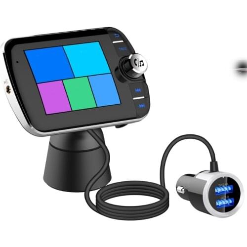 Transmisor de Radio FM para coche , DAB, transmisión de Audio Digital, Bluetooth, manos libres, con antena QC3.0, Cargador USB