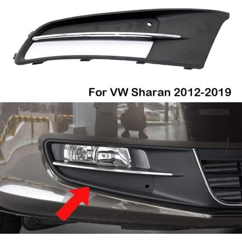 Front Left Right Bumper Fog Light Lamp Chrome Grill for VW Sharan 2012 2013 2014 2015 2016 2017 2018 2019 7N0853665 7N0853666