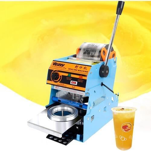 Milk Tea Bubble Tea Handle Cup Sealing Machine Electric Packing Sealer 9.5cm With Counting Function Hand Pressure Cup Lid WY-806