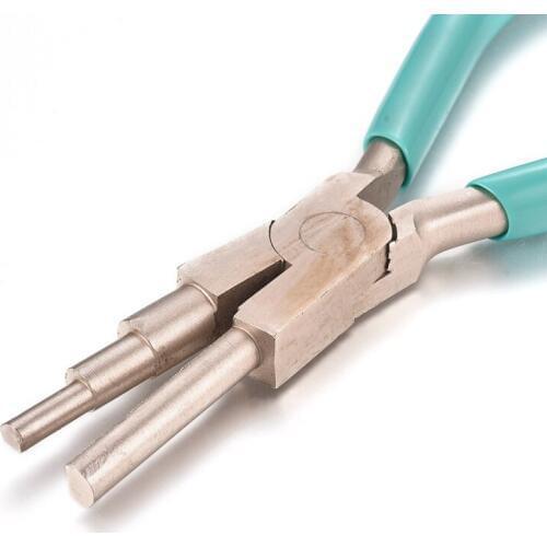 Pandahall Carbon Steel Multi-Size Wire Looping Forming Pliers Wire Wrapping Pliers Round Nose Plier for Jewelry Making Tool