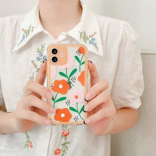 Tobebest Chic Flowers Pattern Clear Phone Cases for iPhone 12 Pro Max 11 pro max X XS XR 7 8 Plus SE 2020 Soft TPU Cover