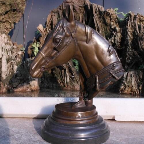 Old antique BRASS Arts & Crafts Gangnam horse decoration the zodiac mascot copper sculpture crafts home accessories gift buda