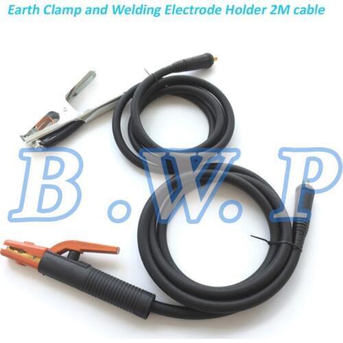 1Set 300A Welding Electrode Hoder And Earth Clamp Kit With 2M Cable 10-25mm Euro Connector For Sick ARC MMA Welder