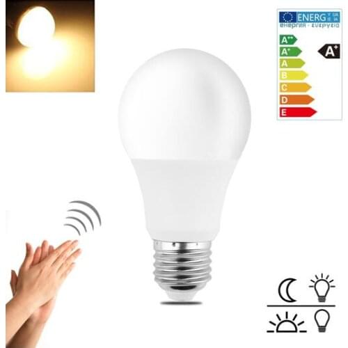 LED E27 PIR Motion Radar Sensor Lamp Auto Smart Infrared Body Sound Bulb 7W 5W AC85-265V Energy Saving Bombillas Home Porch