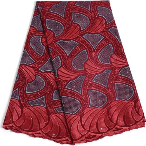 Zhenguiru 2021 High Quality African Fabric Bright Diamond Swiss Cotton Fabric Embroidery Nigeria Fabric For Wedding Party A2207