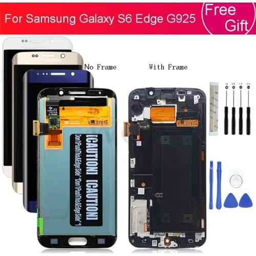 For Samsung Galaxy S6 Edge G925 G925F SM-G925F LCD Display Touch Screen Digitizer Assembly with frame For SAMSUNG S6 Edge LCD