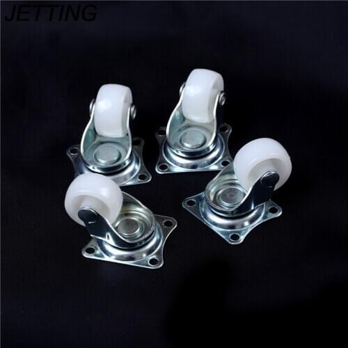 1pc/ 4pcs /lot 1" 10kg White PP Nylon Roller Wheels Castor Universal Swivel Casters