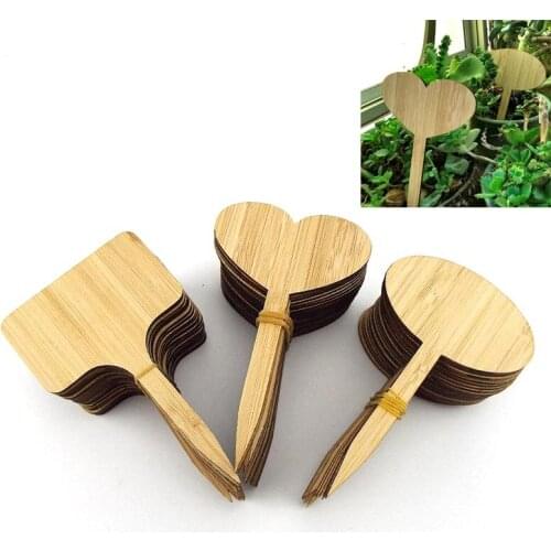 10*6cm T-Type Bamboo Plant Labels Eco-Friendly Wooden flower veg Sign Tags Garden Markers Tools for pots Potted Herbs Flowers