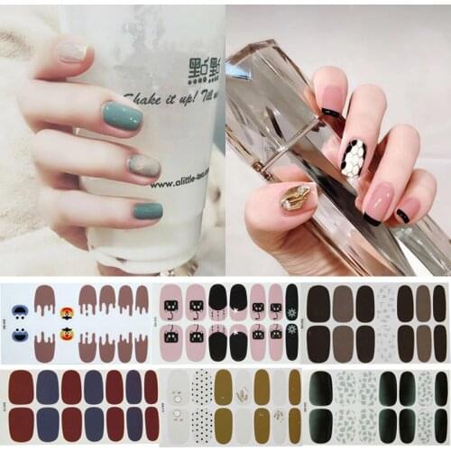 14tips/sheet Nail Polish Stickers Snake Skin Patterns Stripe Sticker Hot Selling DA Series Adhesive Nail Art Wraps Manicure Tool