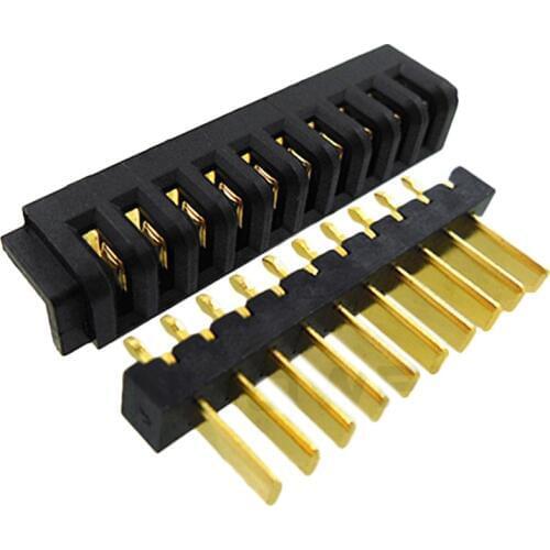 2 pair/Lot 10Pin laptop battery connector pitch 2.5mm male and female plug 180 degree bend foot