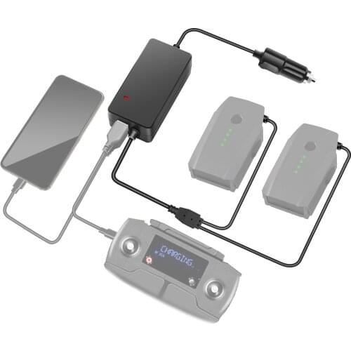 2 in 1 Car Charger for DJI Mavic Pro Platinum Drone Battery Fast Car Charging Adapter Travel Transport Outdoor Vehicle Charger