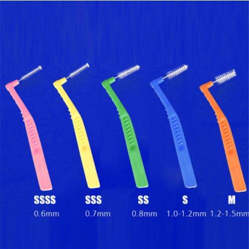 20Pcs/box L Shape Push-Pull Interdental Brush Oral Care Teeth Whitening Dental Tooth Pick Tooth Orthodontic Toothpick ToothBrush