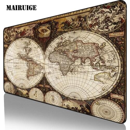 400x900 Large World Map Gamer Mouse Pad Keyboard Button Overlays PC Laptop Gaming Accessories Non-slip Mousepad Desk Mat Carpet