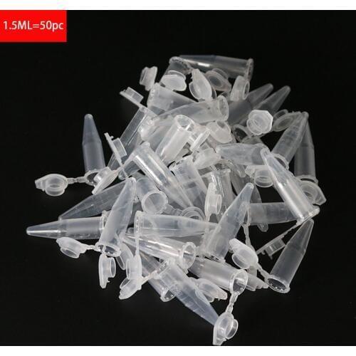 50 Pieces of Transparent Mini Plastic Test Tube Centrifuge 1.5ML Management Unit for Laboratory Sample Containers School