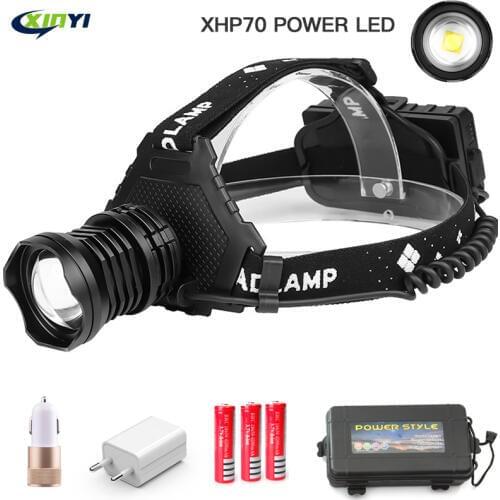 90000LM Powerful XHP70.2/XHP50 Led headlamp Headlight 5Modes Zoom head lamp flashlight torch Lantern for outdoor Fishing Camping