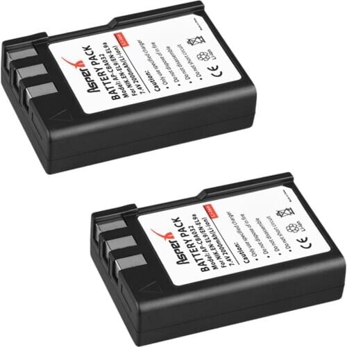 AsperX 2Pcs 2000mAh EN-EL9 EN EL9 EN-EL9a EN EL9a EL9a camera Battery AKKU For Nikon EN-EL9a D40 D60 D40X D5000 D3000 Camera