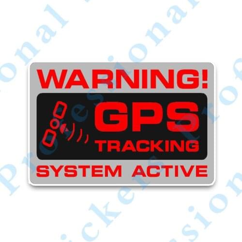 Bumper Warning GPS Tracking Police System Car Sticker PVC Car Window Bumper Windshield Motorcycle 12cm X 7cm