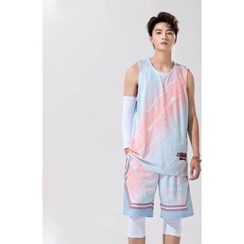 Basketball clothing suit Adult and kid gradient weat-absorbent breathable and quick-drying Professional custom plus size