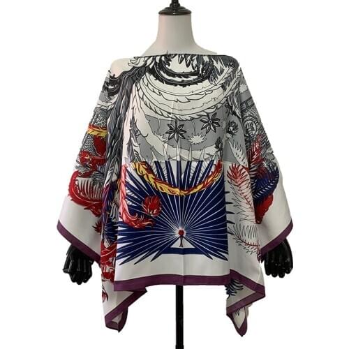 Free Size Bohemian Floral One-Shoulder Kaftan Blouse Dashiki African Womens Loose Batwing Sleeve Lady Tops Clothes For Party