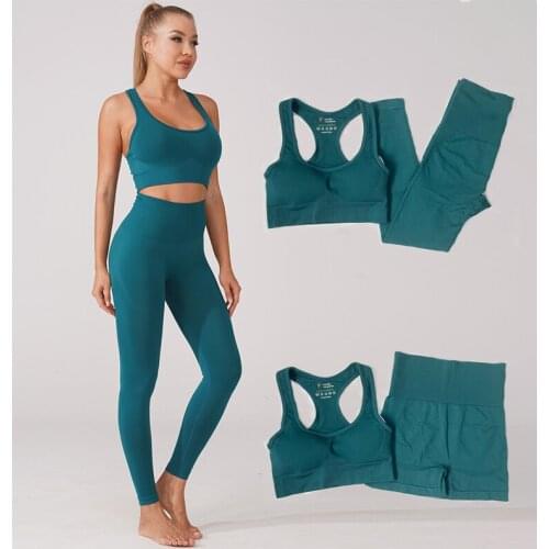 Seamless Women Yoga Sets Women Gym Clothes Top Bra Pants Deportiva Mujer Gym Clothing Track Suit Running Workout Set