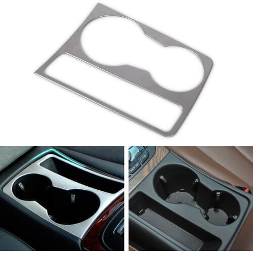 CITALL Car Interior Stainless Steel Water Cup Holder Panel Decor Trim for Audi A4 B8 A5 2009 2010 2011 2012 2013 2014 2015
