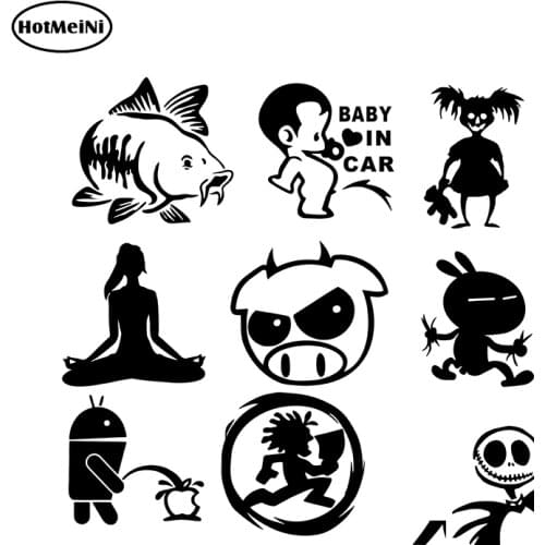 HotMeiNi Carp Fish Animal Window Car Sticker Creative Personality Car Styling DEVIL PIG Japan Racing JDM for Window Accessories
