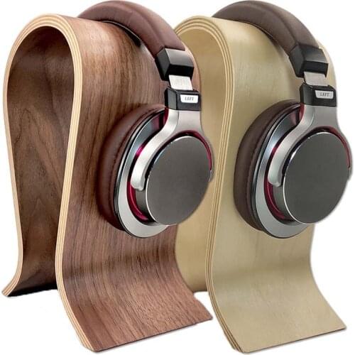 JIINSERTA U Shape Wooden Headphones Stand Holder Universal for Sony Headset Desk Display Shelf Rack Hanger Stand Bracket