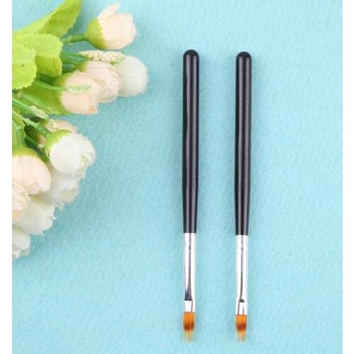 2Pcs Nail Art Gel Pen Brush Nylon Hair Ombre Brush Nail Art Brushes Soft Nails Manicure Tools For Gradient UV Gel Nail Pen