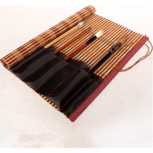Chinese style calligraphy brush calligraphy pen painting holder brush case bag roll brush pen curtain
