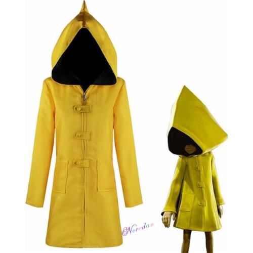 Little Nightmares 2 Six Cosplay Costume Outfit Uniform Hungry Kids Little Six Game Cosplay Halloween Suit Coat
