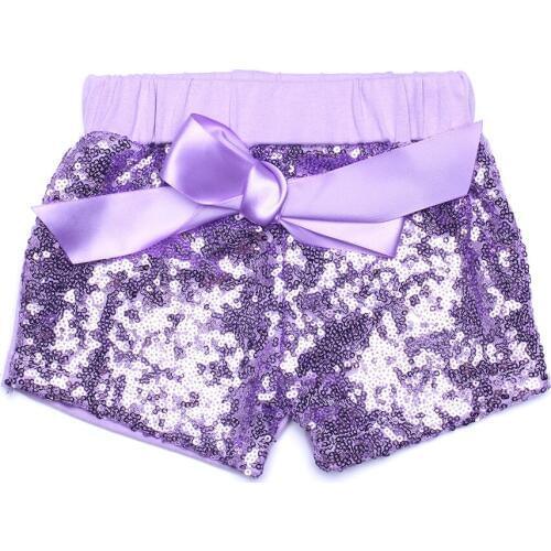 Baby Girls Summer bows Sequin shorts purple sequin short Glittery Sequin Shorts girls party
