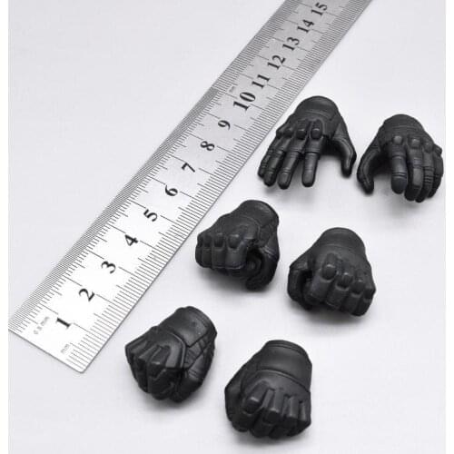 Best Sell 1/6th Modern Trendy Daredeviles Black Grip Fist Hand Models 6PCS/SET For Usual 12 inch Soldier Collectable