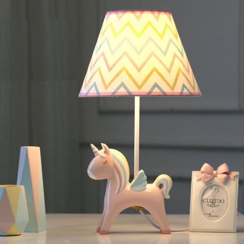 Cute Unicorn Table Lamps for Bedroom Children Room Home Decor Modern Led Stand Light Fixtures Animal Kids Baby Beside Desk Lamp