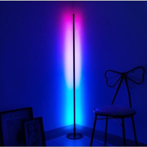 Nordic Aluminum LED Standing Lamp For Bedroom Bedside Lamp Modern Colorful RGB Floor Lamp Home Decor Light Fixtures Floor Lights