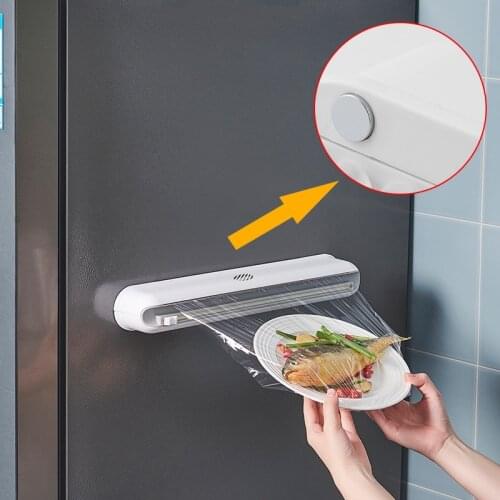 New Xiaomi Youpin Cling Film Cutting Box Wall-mounted Suction Cup Adjustable Plastic Wrap Cutter Home kitchen Food Storage