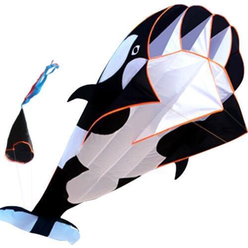 New Arrive Outdoor fun Sports Single Line Software Whale/ Dolphin Kite / Animal Kites With Handle and 100m Line Good Flying