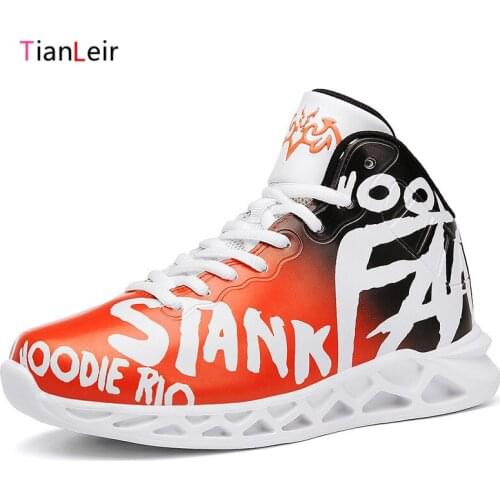 Boys Basketball Shoes 2021 Top Soft Non-slip Kids Sneakers Thick Sole Children Sport Shoes Outdoor Boy Trainer Basket Size 29~40
