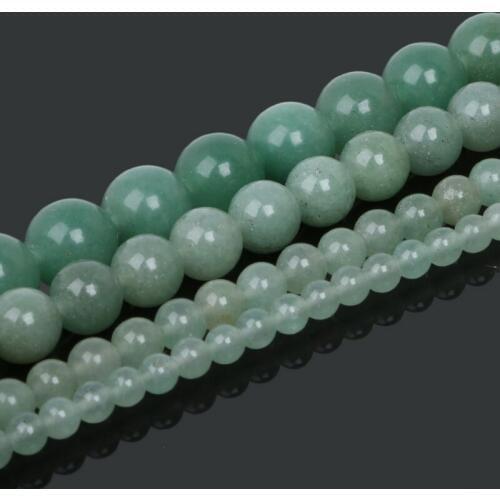 Wholesale 4/6/8/10mm 15''/strand Natural Green Aventurine Round Stone Beads for Bracelet Necklace DIY Jewelry Making