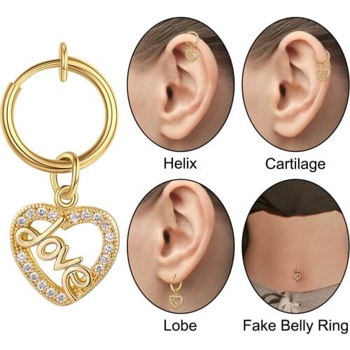 Fake Navel Clip On Belly Button Rings Gold Fake Clip on Earrings Belly Piercing Ombligo Non Piercing Navel Ring Body Jewerlry