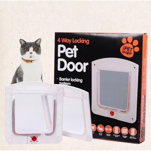Cat Supplies for Little Pet Door Free In or Out Dog Gate White and Brown Puppy Door Suitable for Teddy Chihuahua Dog Accessories