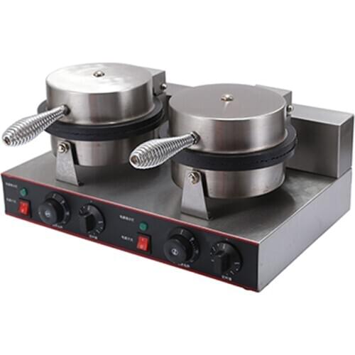 Commercial Waffle Pancaker Maker Stainless Steel Two-Plate Ice Cream Cone Making Machine